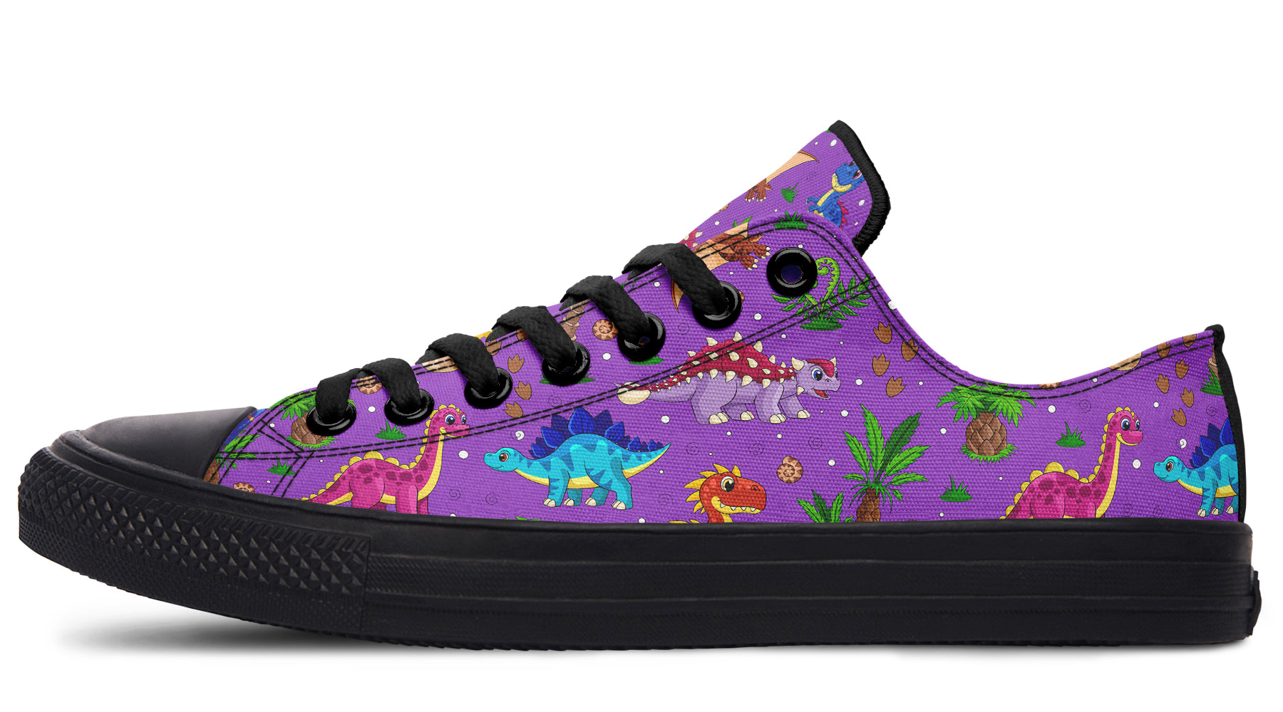 Purple Baby Dinos Low Tops - Offbeat Sweetie