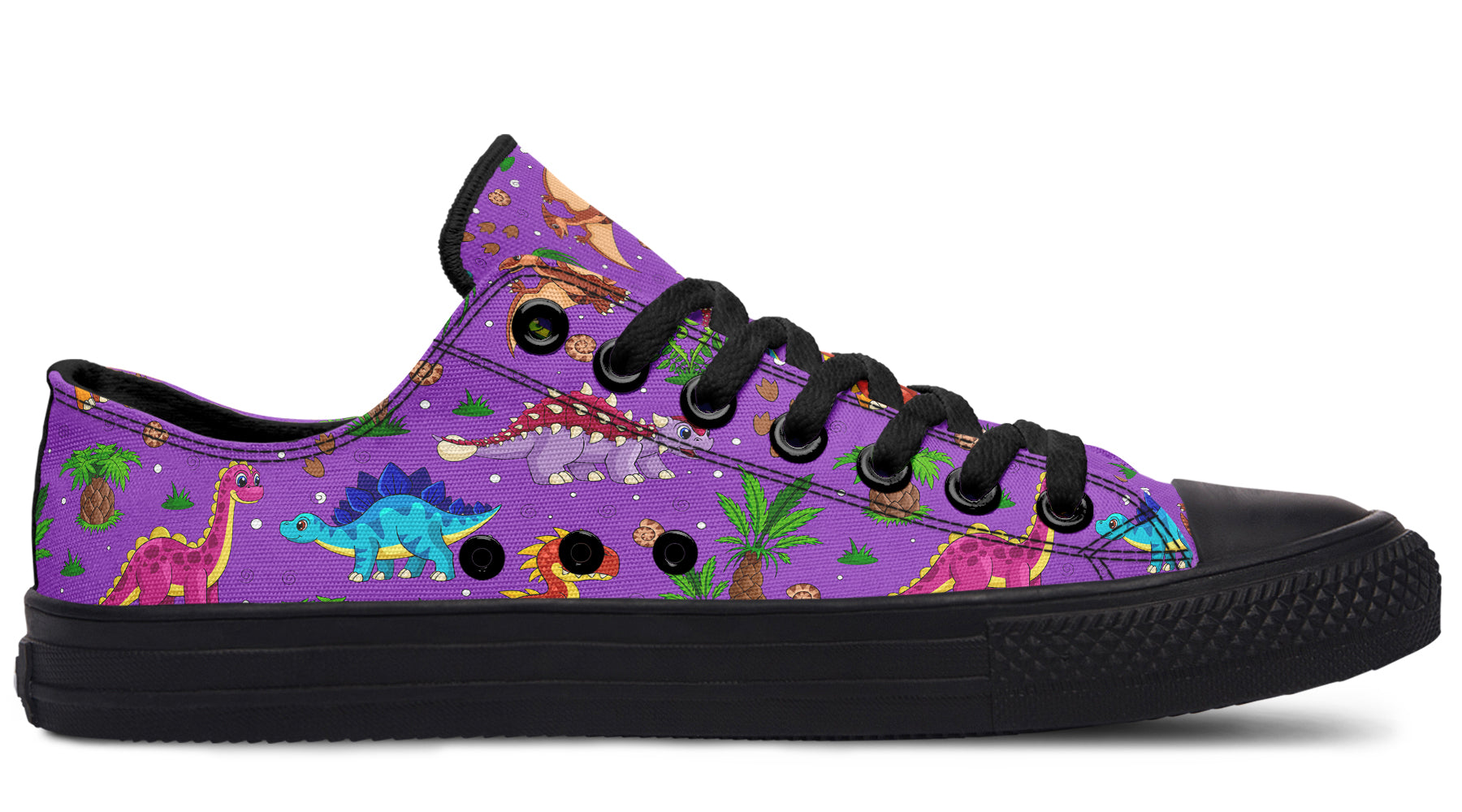 Purple Baby Dinos Low Tops - Offbeat Sweetie