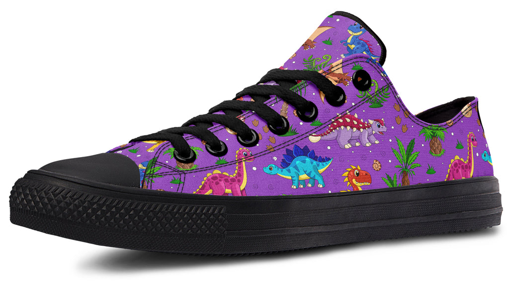 Purple Baby Dinos Low Tops (Wide)