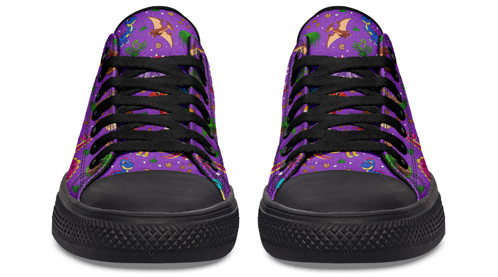 Purple Baby Dinos Low Tops (Wide)