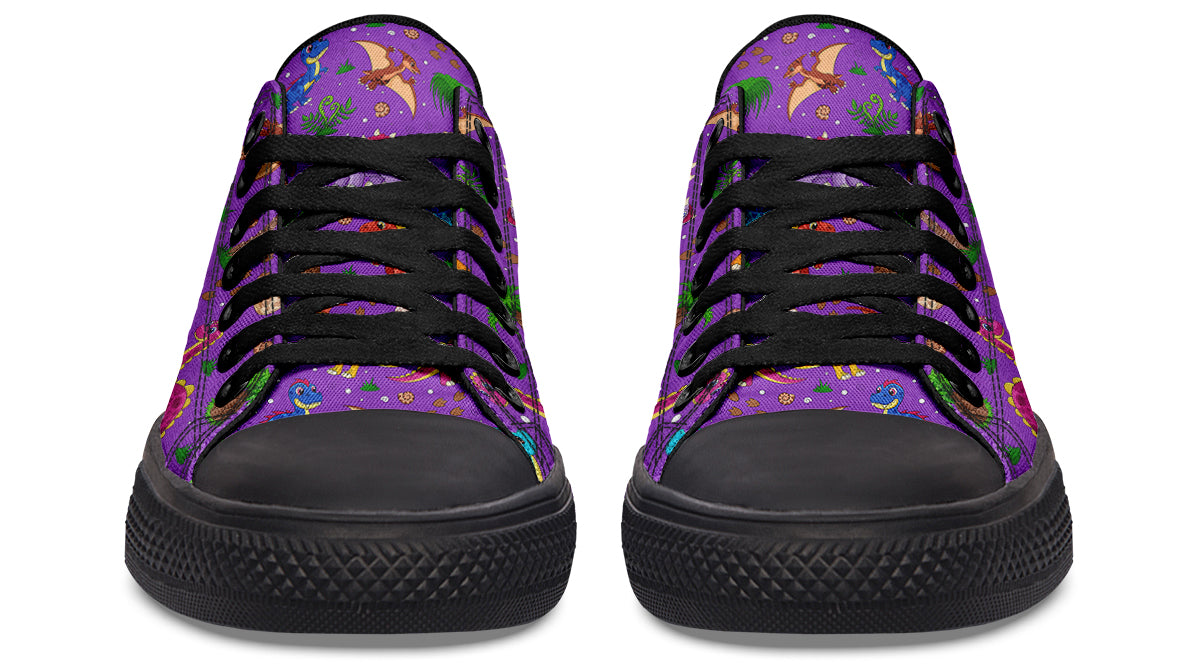Purple Baby Dinos Low Tops (Wide)
