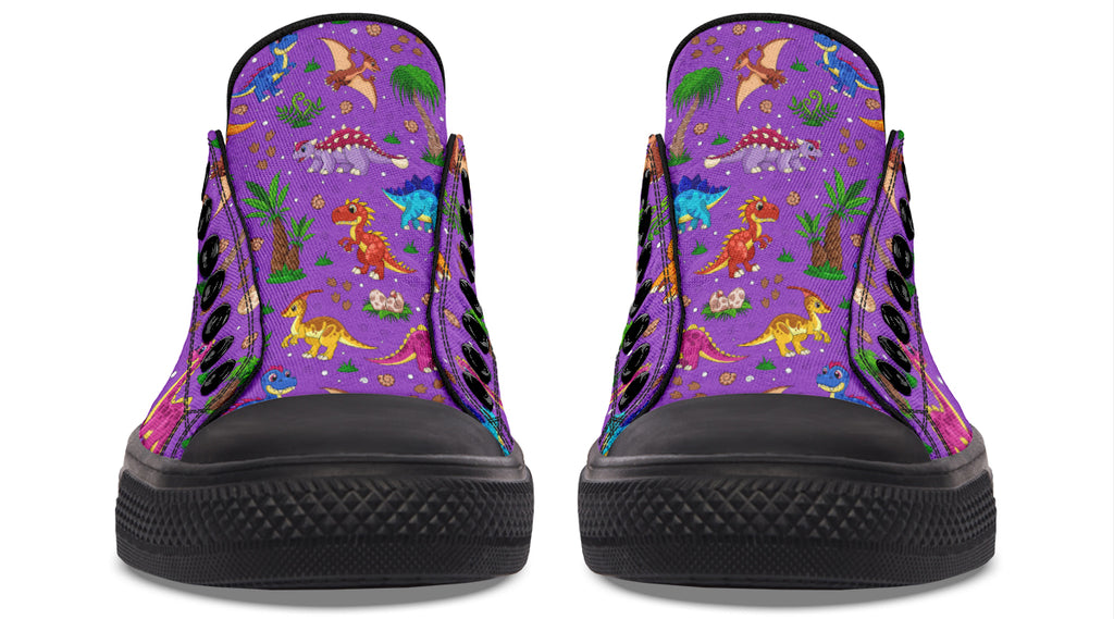 Purple Baby Dinos Low Tops (Wide)