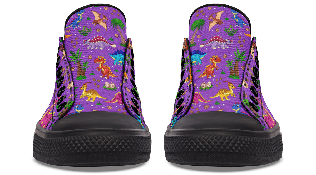 Purple Baby Dinos Low Tops (Wide)