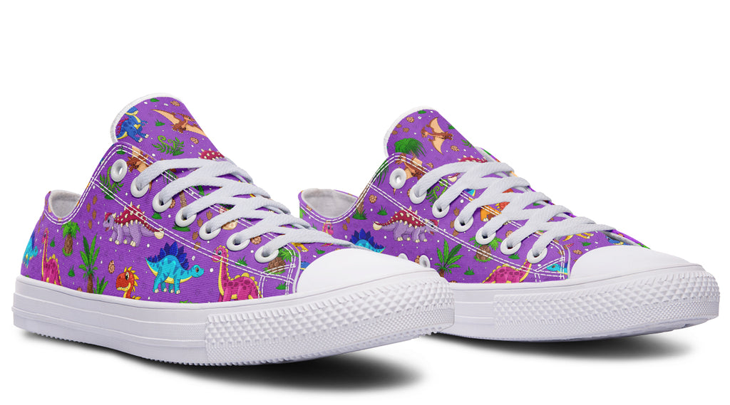 Purple Baby Dinos Low Tops (Wide)