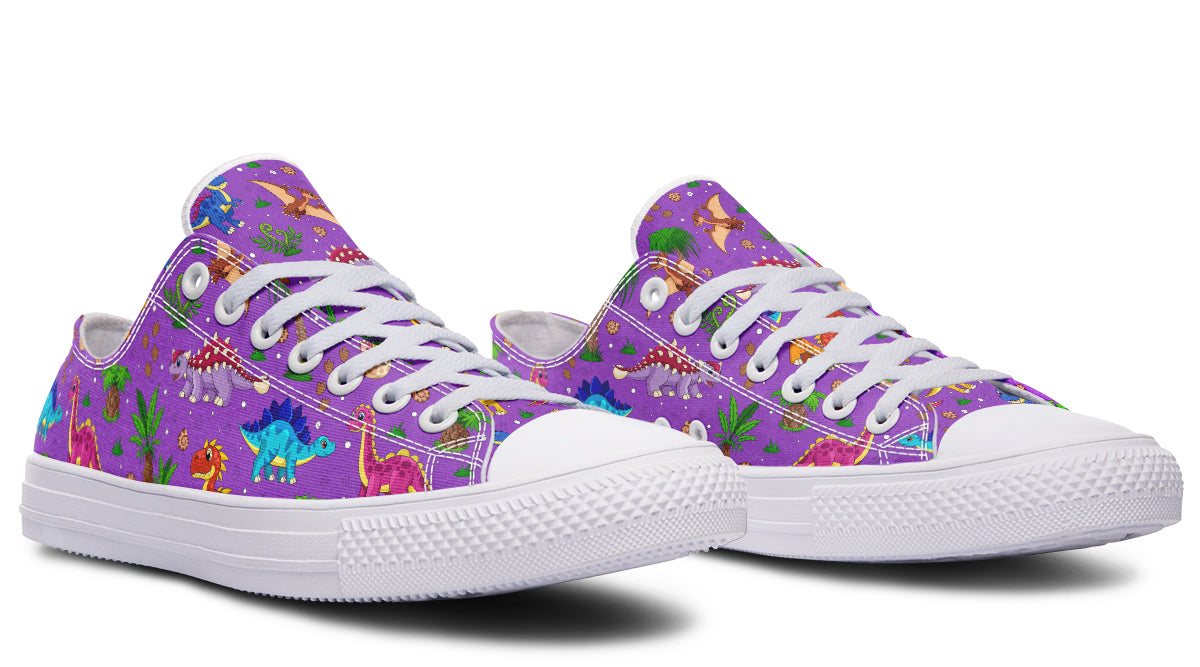 Purple Baby Dinos Low Tops (Wide)