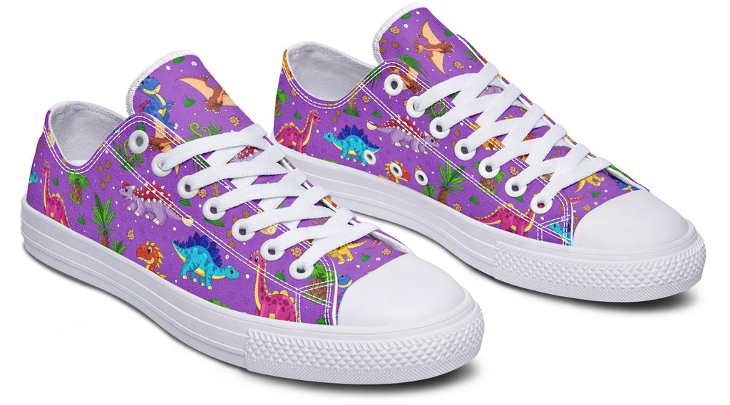 Purple Baby Dinos Low Tops (Wide)