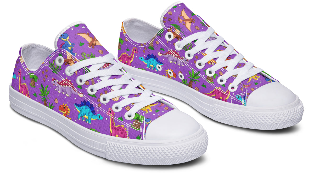 Purple Baby Dinos Low Tops (Wide)