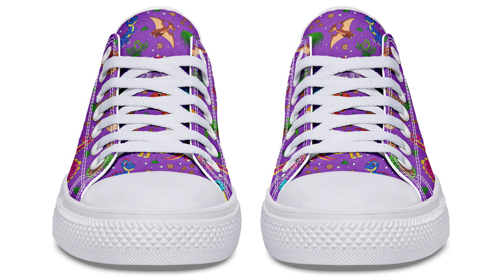 Purple Baby Dinos Low Tops (Wide)