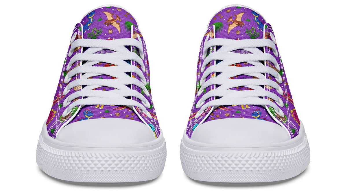 Purple Baby Dinos Low Tops (Wide)
