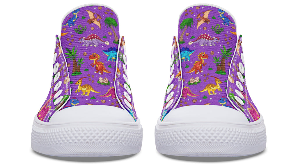Purple Baby Dinos Low Tops (Wide)
