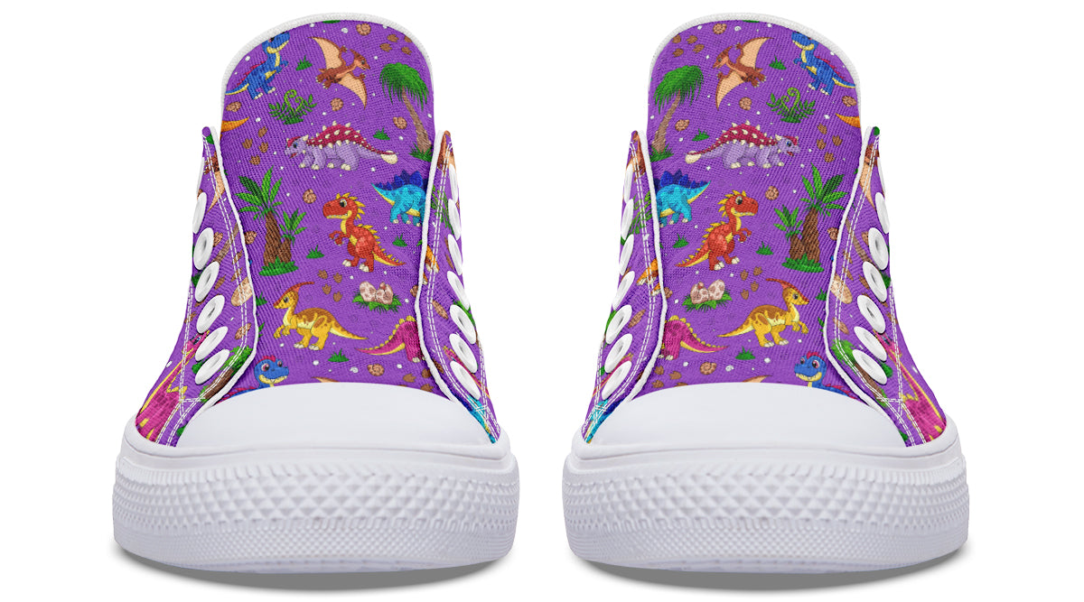 Purple Baby Dinos Low Tops (Wide)
