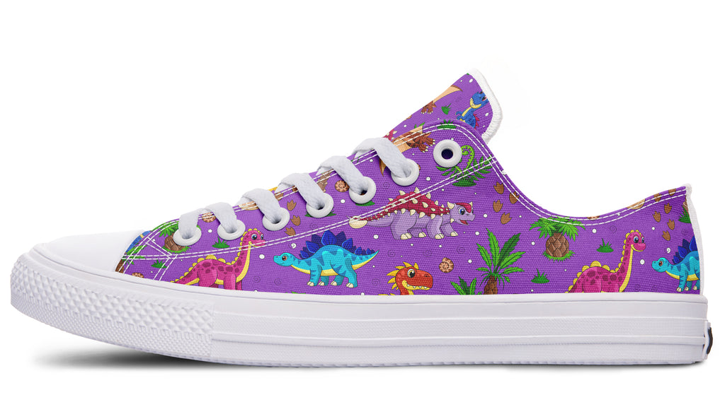 Purple Baby Dinos Low Tops (Wide)