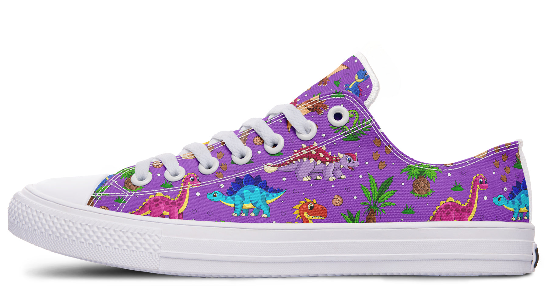 Purple Baby Dinos Low Tops (Wide)