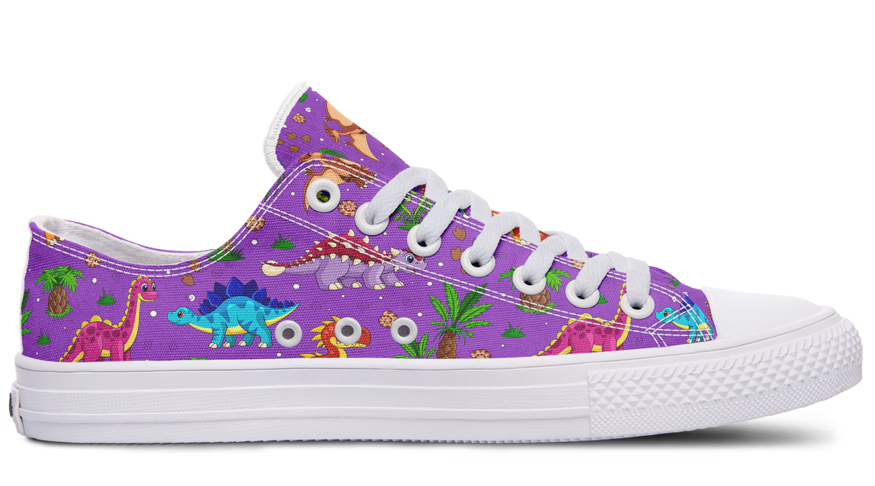 Purple Baby Dinos Low Tops (Wide)