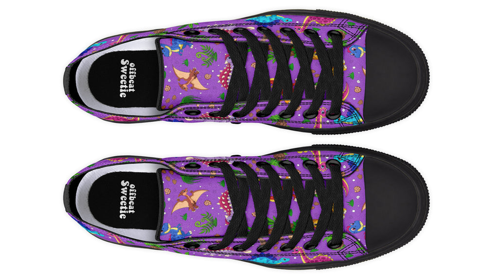 Purple Baby Dinos Low Tops (Wide)