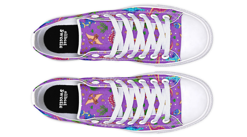 Purple Baby Dinos Low Tops (Wide)