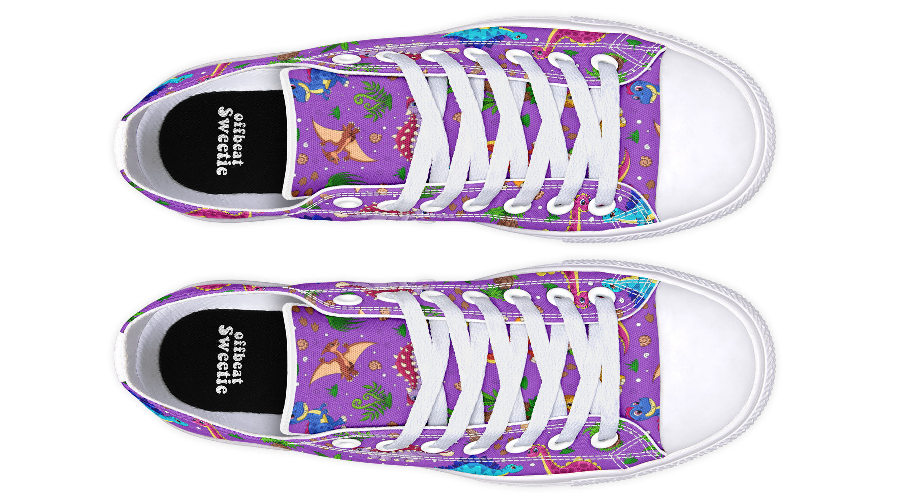 Purple Baby Dinos Low Tops (Wide)