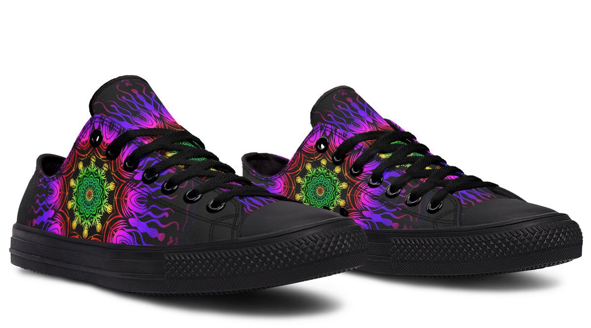 Purple Haze Mandala Low Tops - Offbeat Sweetie