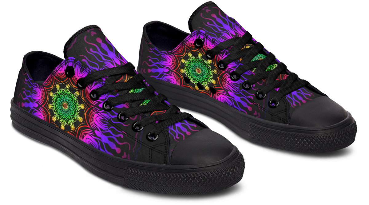 Purple Haze Mandala Low Tops - Offbeat Sweetie