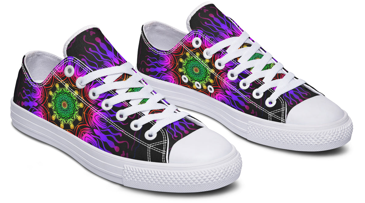 Purple Haze Mandala Low Tops - Offbeat Sweetie