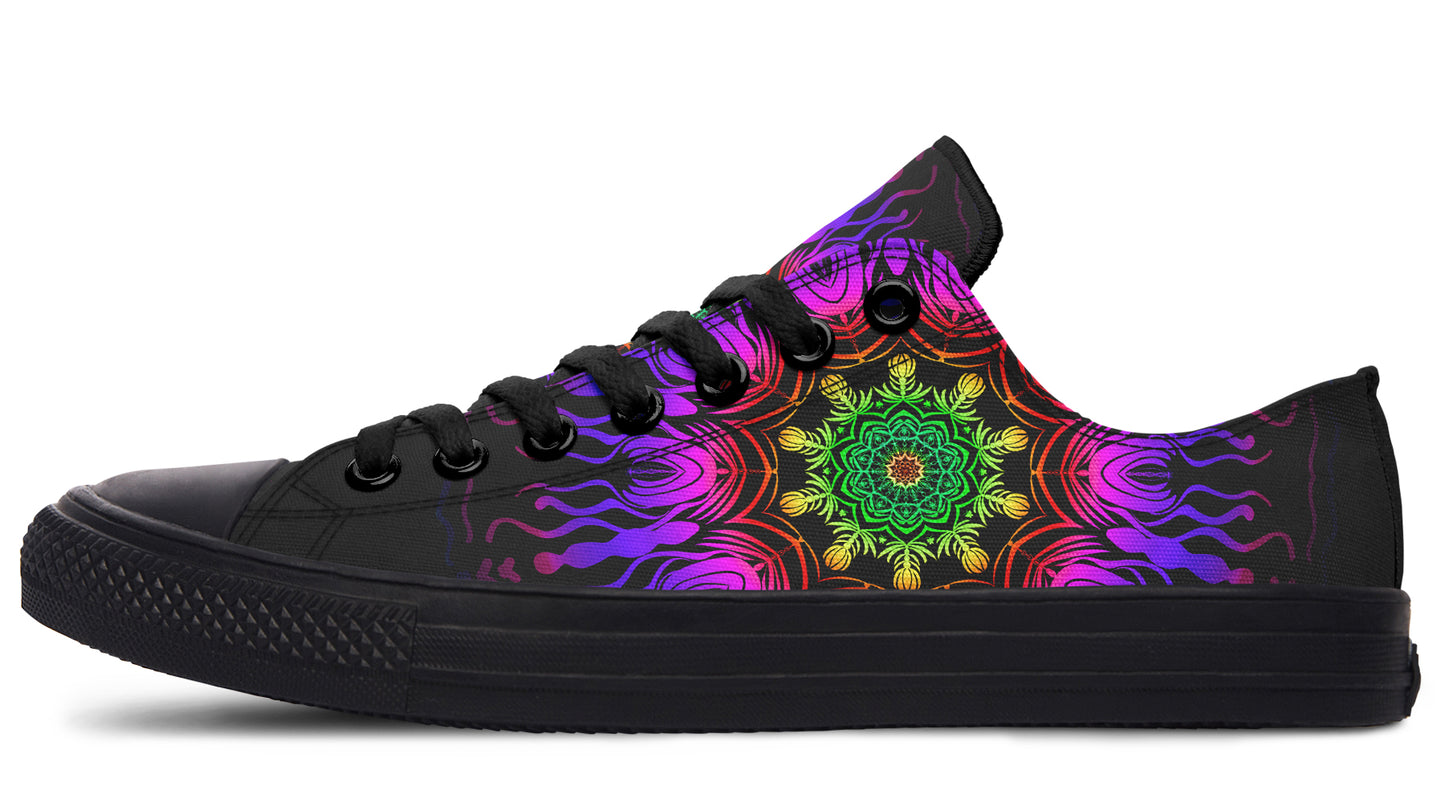 Purple Haze Mandala Low Tops - Offbeat Sweetie