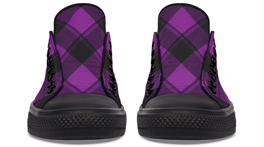 Purple Reign Plaid Low Tops (Wide)