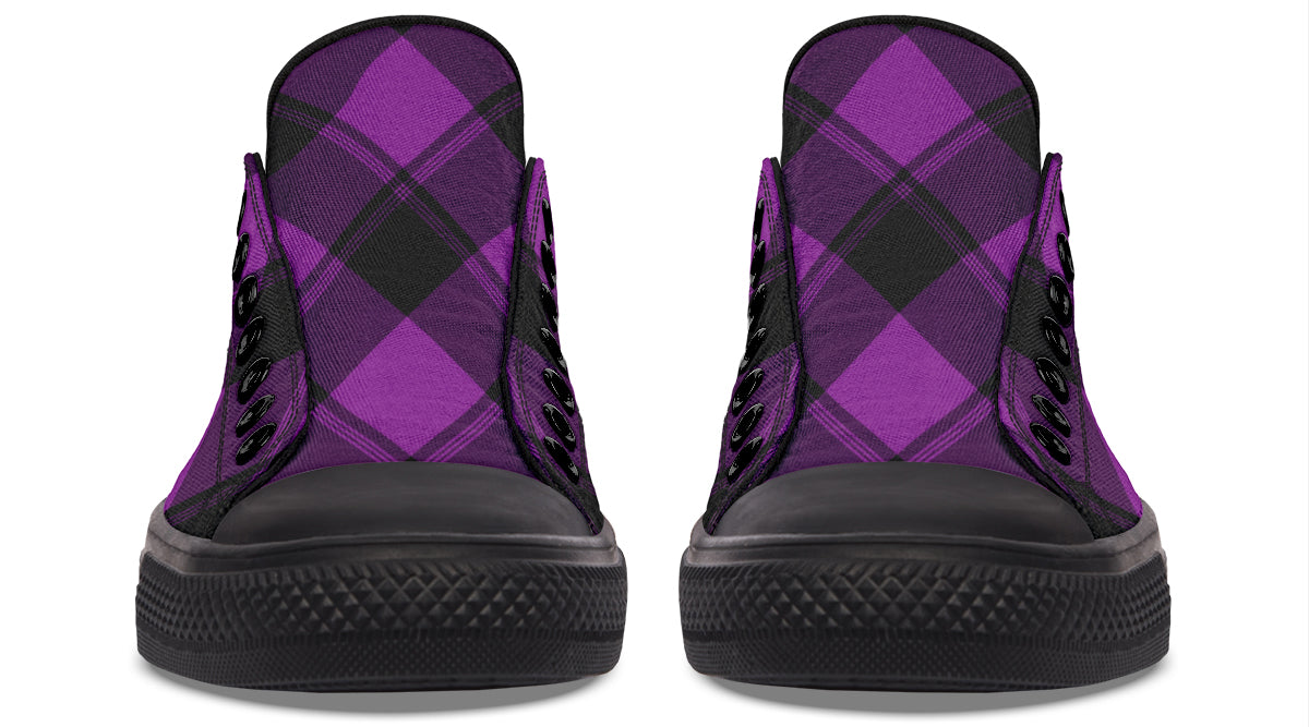 Purple Reign Plaid Low Tops (Wide)