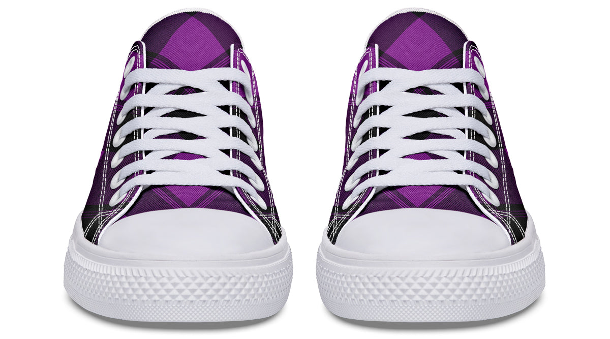 Purple Reign Plaid Low Tops (Wide)
