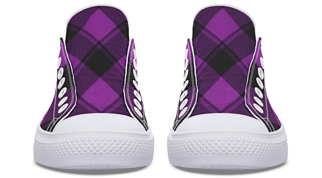 Purple Reign Plaid Low Tops (Wide)