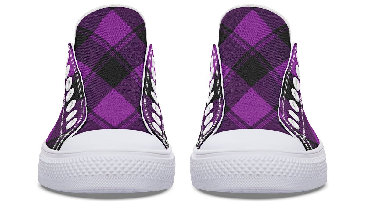 Purple Reign Plaid Low Tops (Wide)