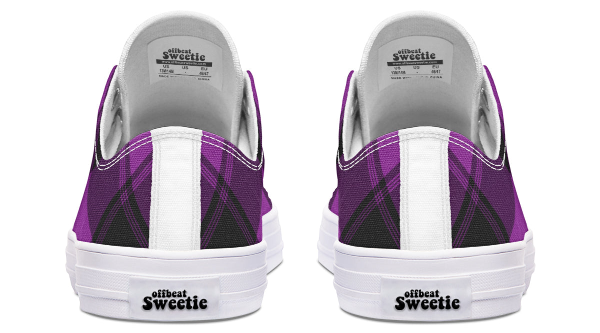 Purple Reign Plaid Low Tops (Wide)