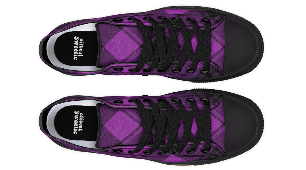 Purple Reign Plaid Low Tops (Wide)
