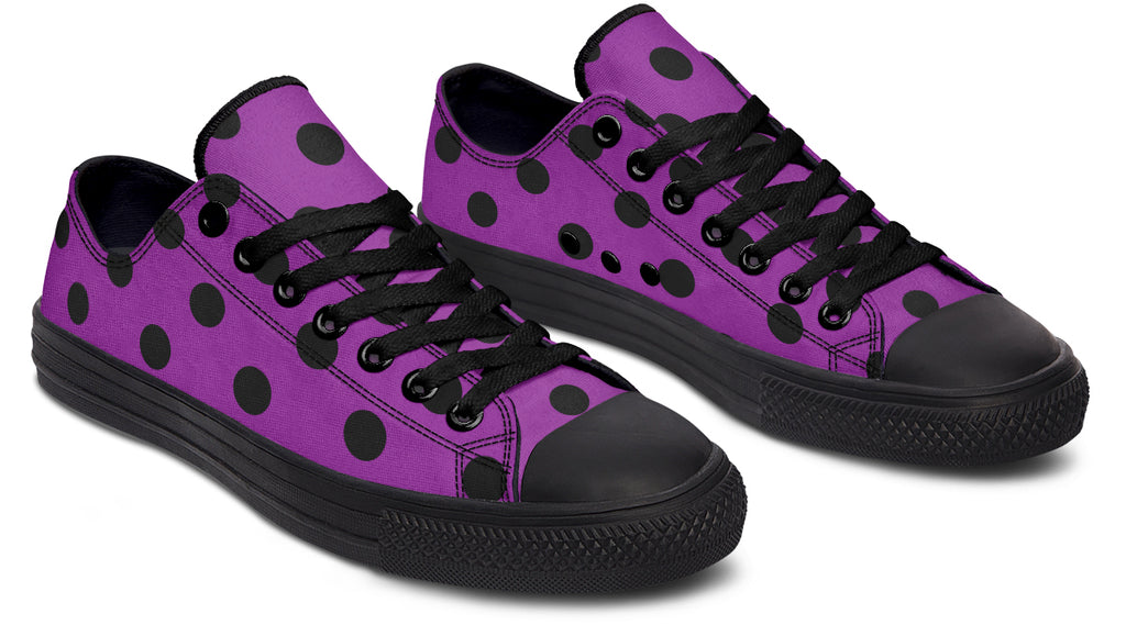 Purple Reign Polka Dot Low Tops (Wide)