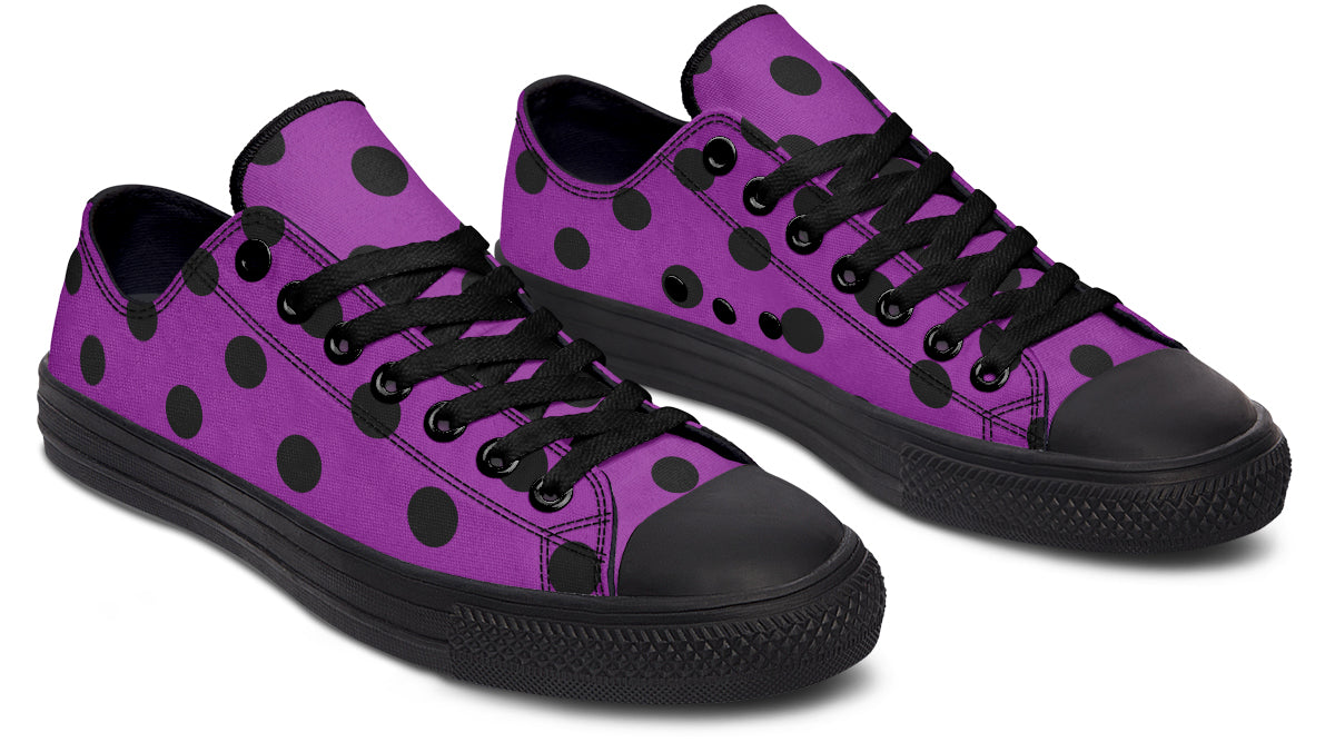 Purple Reign Polka Dot Low Tops (Wide)