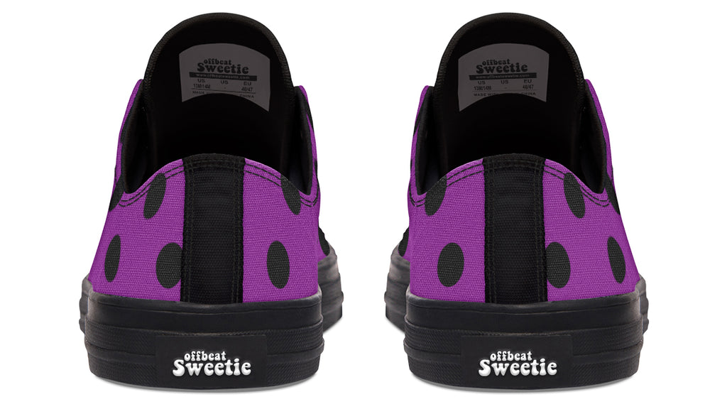 Purple Reign Polka Dot Low Tops (Wide)