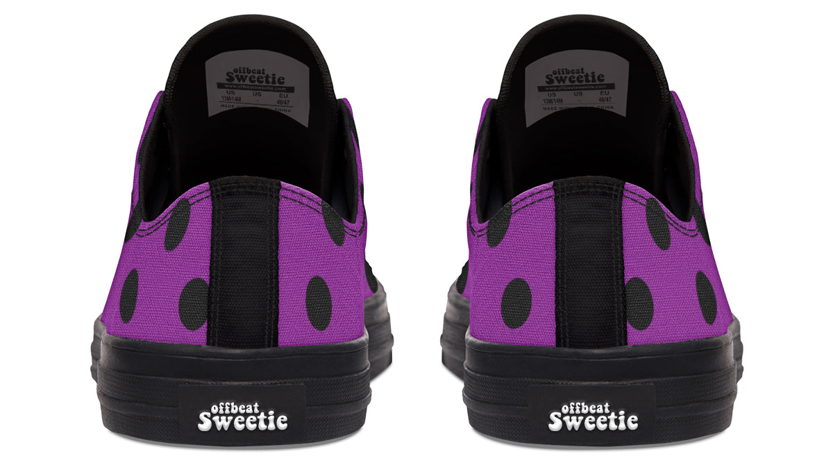 Purple Reign Polka Dot Low Tops (Wide)