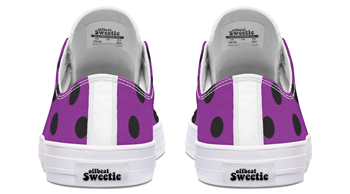 Purple Reign Polka Dot Low Tops (Wide)