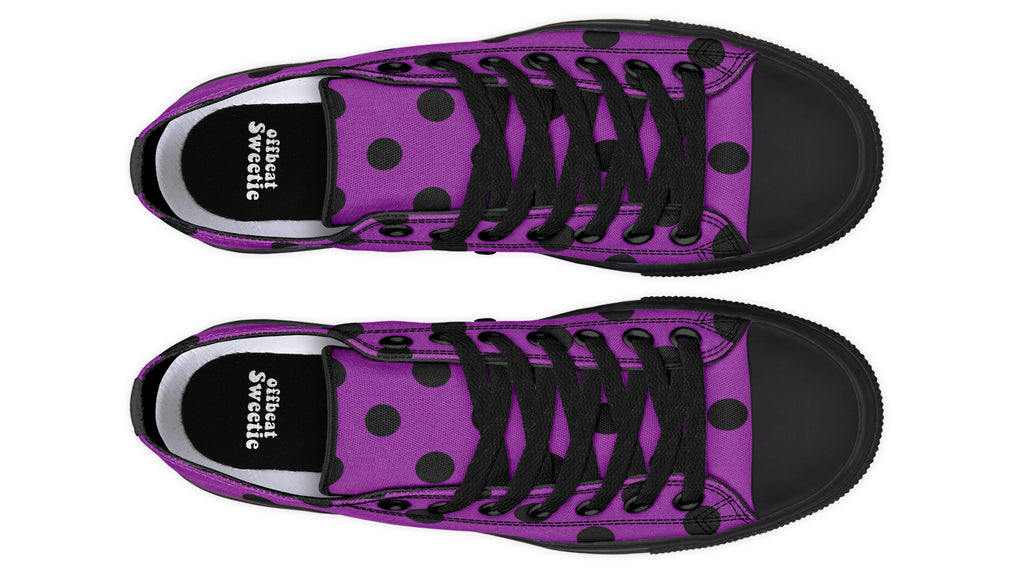 Purple Reign Polka Dot Low Tops (Wide)