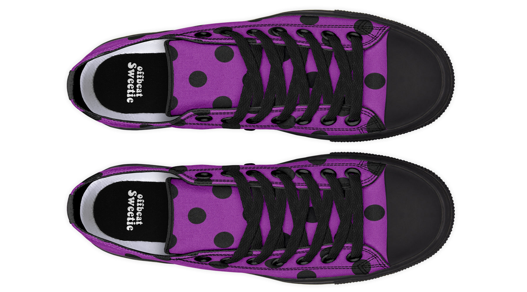 Purple Reign Polka Dot Low Tops (Wide)