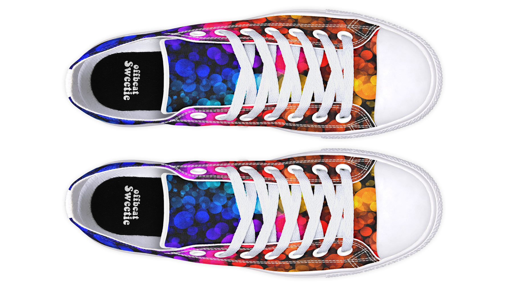 Rainbow Bubbles Low Tops - Offbeat Sweetie