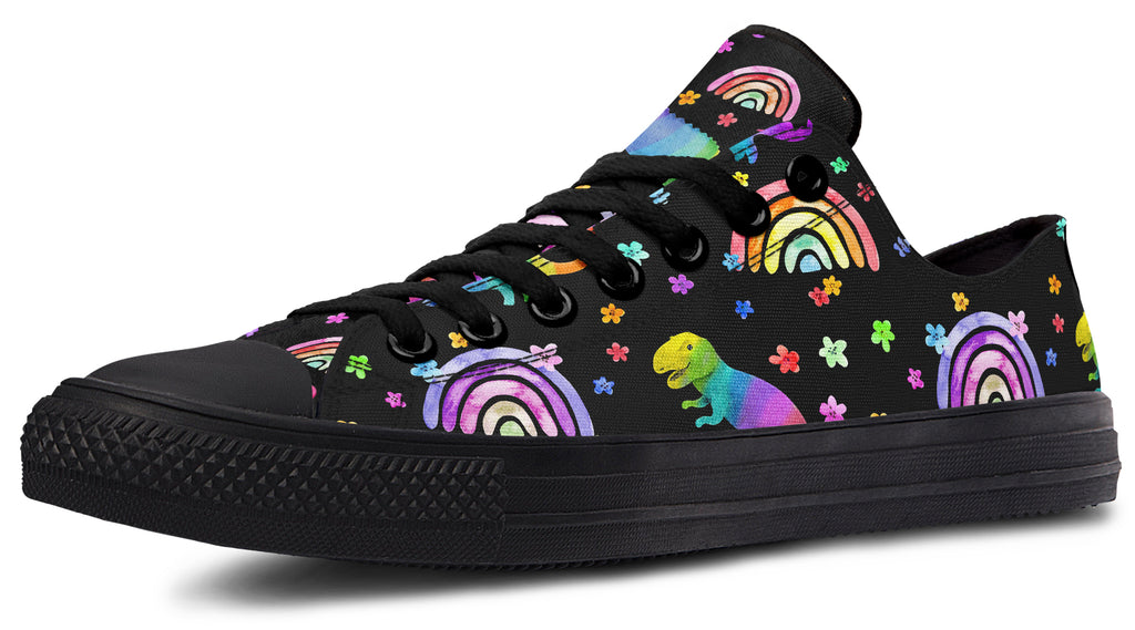 Rainbow Dinos Low Tops - Offbeat Sweetie