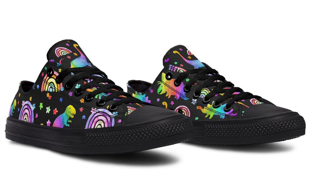Rainbow Dinos Low Tops - Offbeat Sweetie