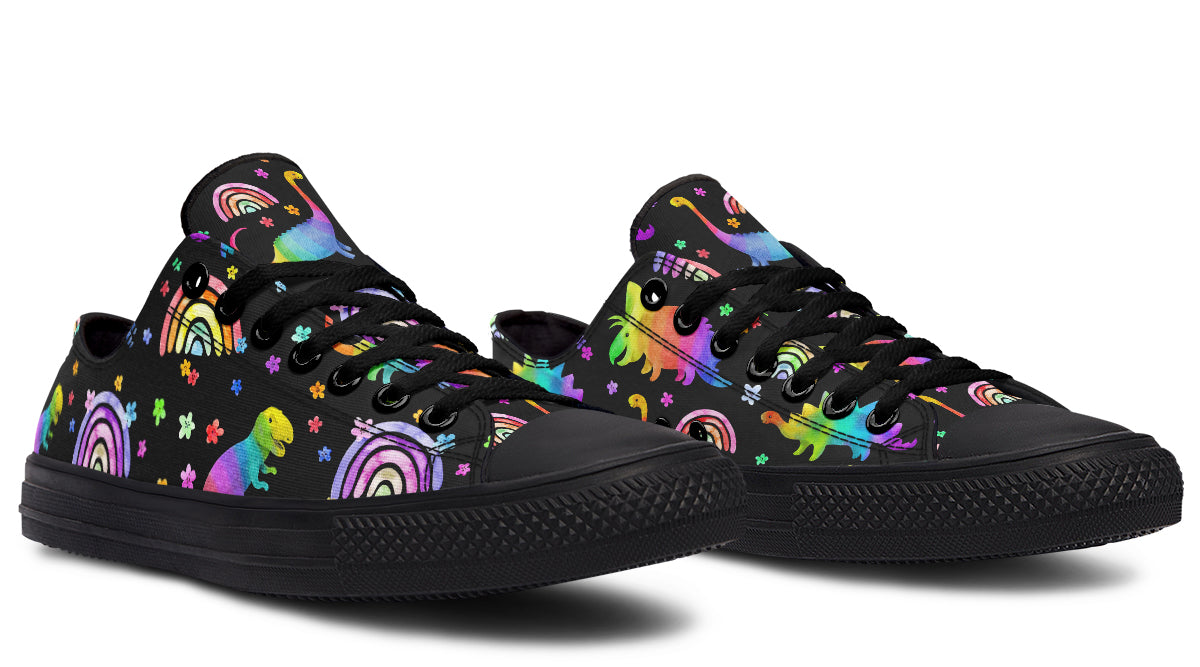 Rainbow Dinos Low Tops - Offbeat Sweetie
