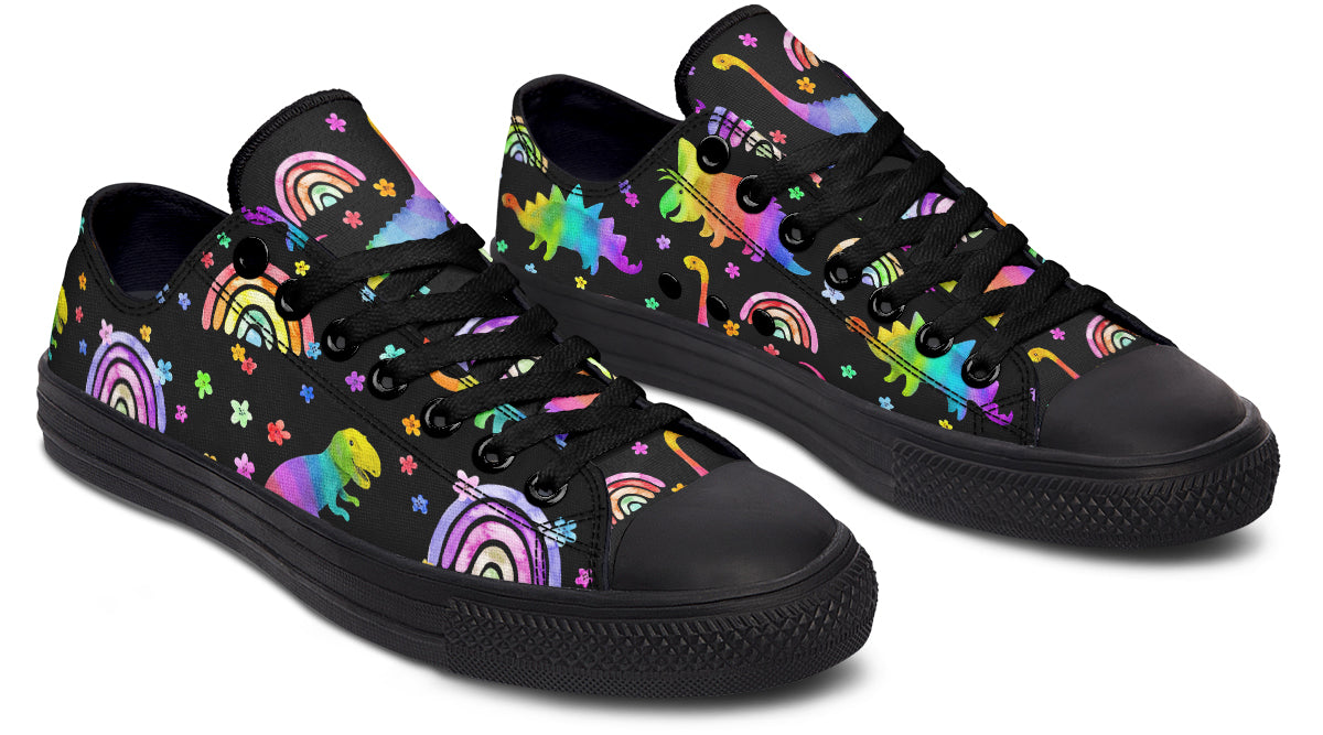 Rainbow Dinos Low Tops - Offbeat Sweetie