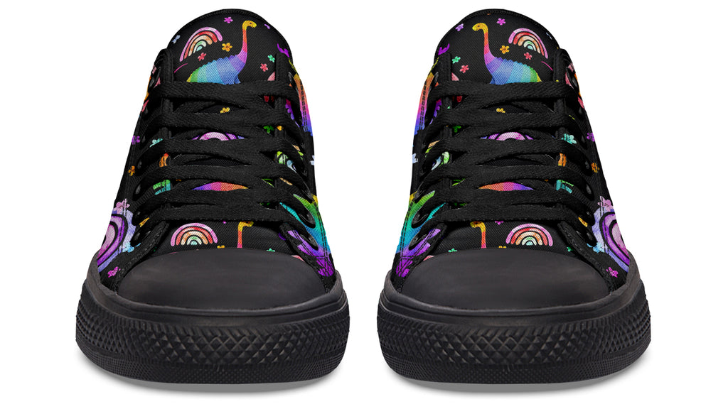 Rainbow Dinos Low Tops - Offbeat Sweetie