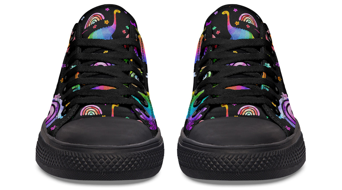 Rainbow Dinos Low Tops - Offbeat Sweetie