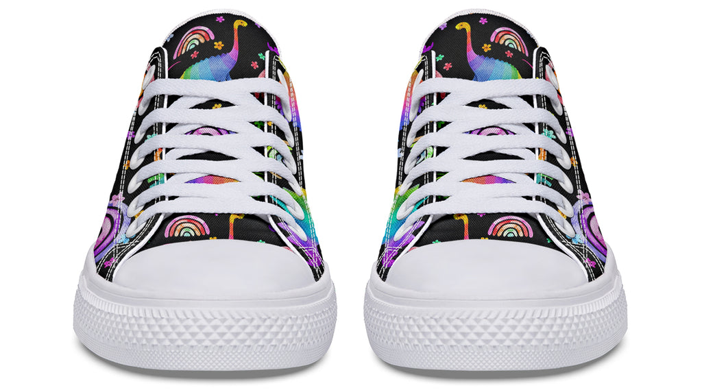 Rainbow Dinos Low Tops - Offbeat Sweetie