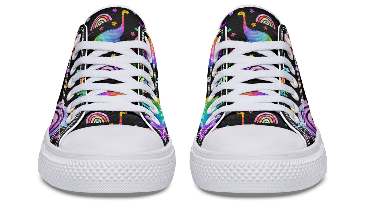 Rainbow Dinos Low Tops - Offbeat Sweetie