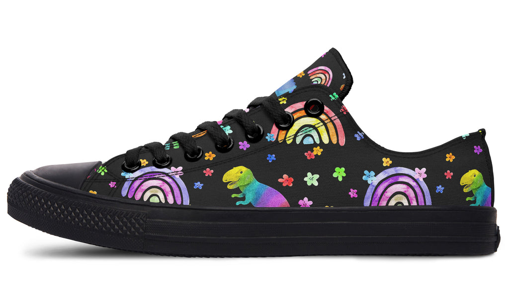Rainbow Dinos Low Tops - Offbeat Sweetie