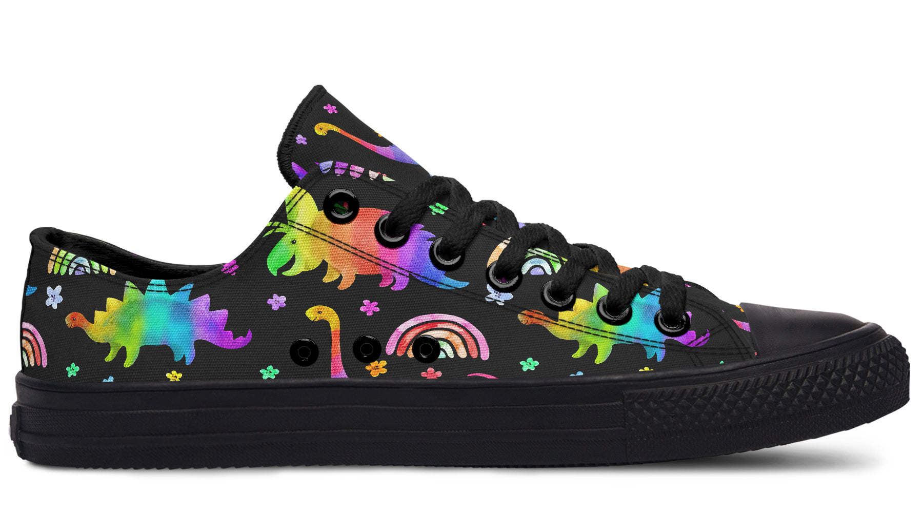 Rainbow Dinos Low Tops - Offbeat Sweetie